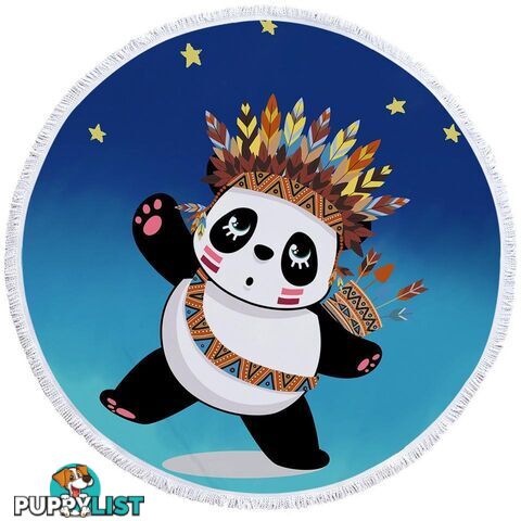 Native American Panda Beach Towel - Towel - 7427046309745