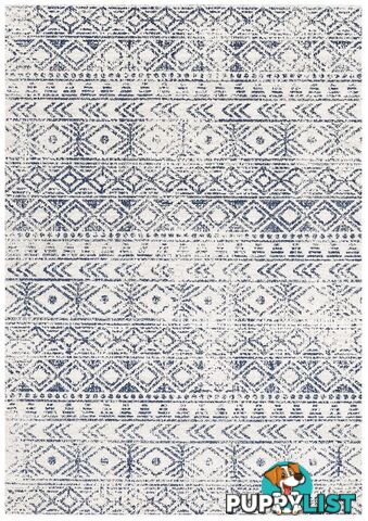 Oasis Ismail White Blue Rustic Rug - Unbranded - 9375321846516