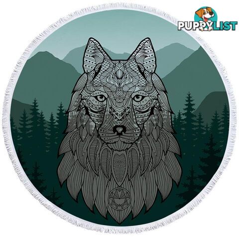 Indian Wolf Beach Towel - Towel - 7427046309172