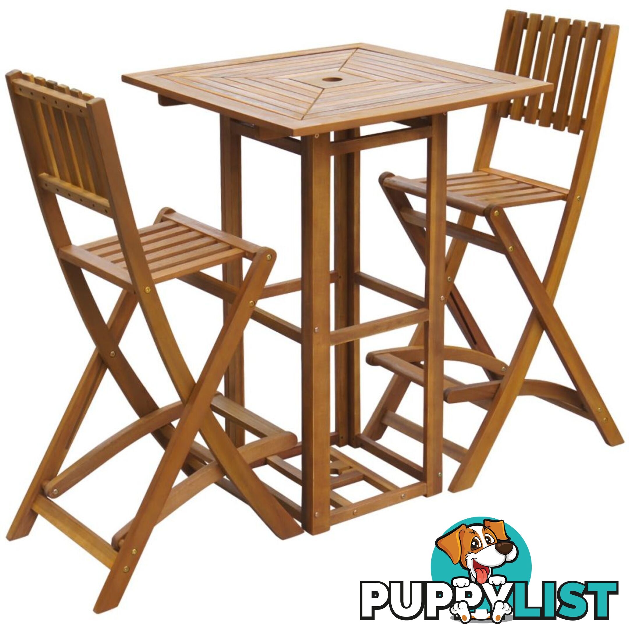 Outdoor Acacia Wood Bar Set (3 Pcs) - Unbranded - 4326500418326