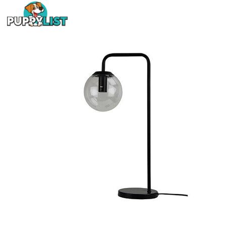 Newton Contemporary Clear Glass Lamp Black - Glass Lamp - 9324879217767