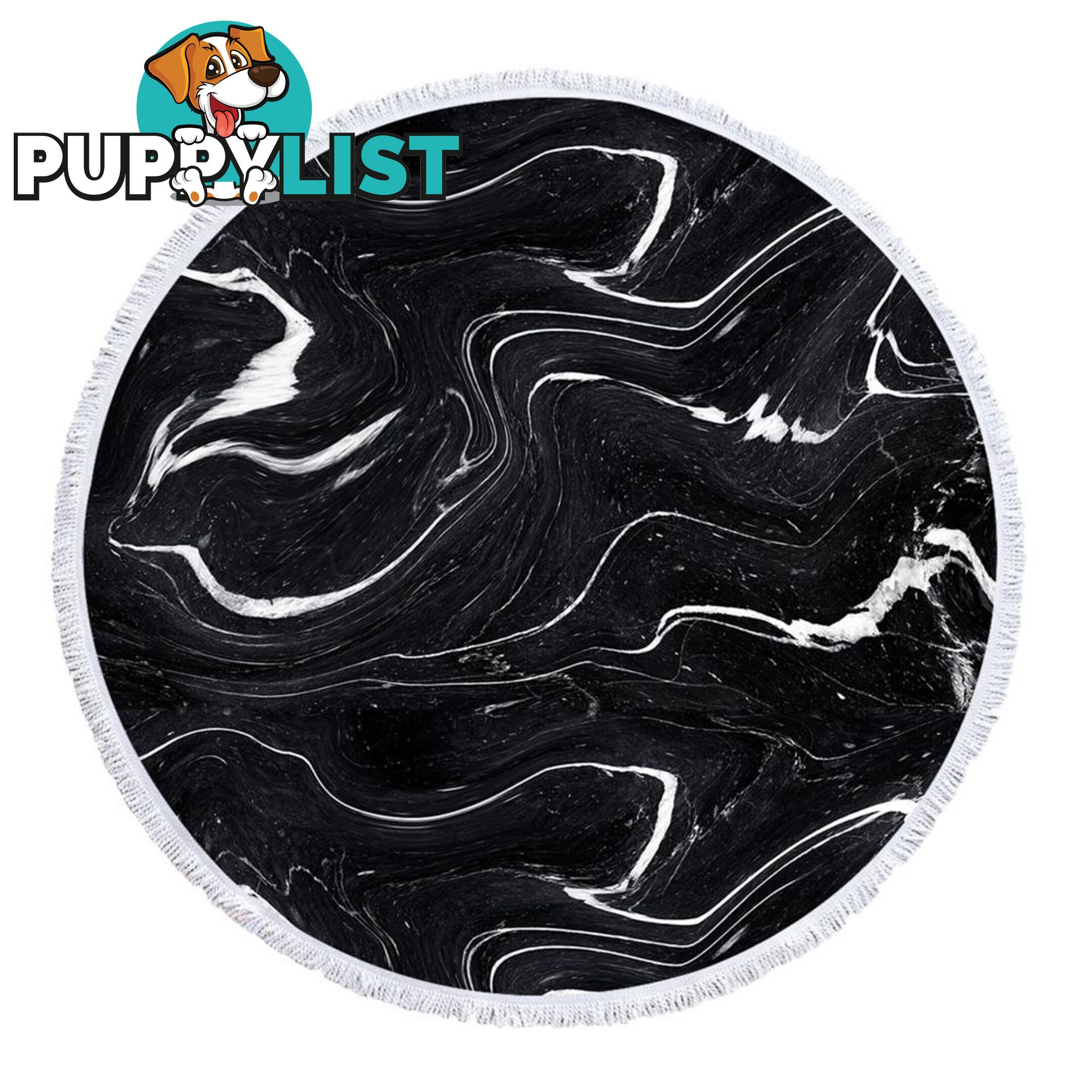 Black and White Marble Beach Towel - Towel - 7427046341059