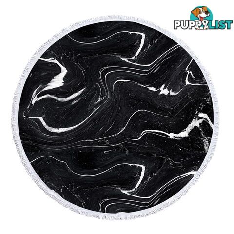 Black and White Marble Beach Towel - Towel - 7427046341059