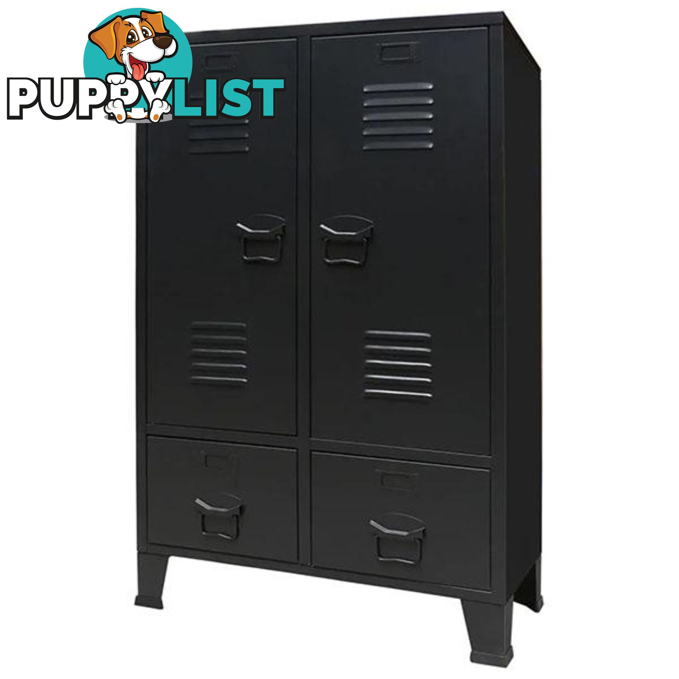 Industrial Style Black Metal Wardrobe - Unbranded - 9476062103880