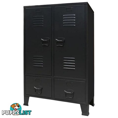 Industrial Style Black Metal Wardrobe - Unbranded - 9476062103880