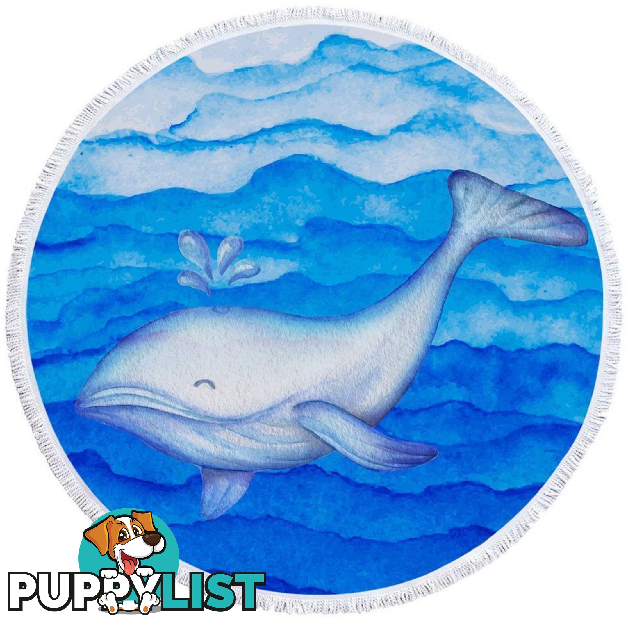 Blue Cute Whale Beach Towel - Towel - 7427046316002