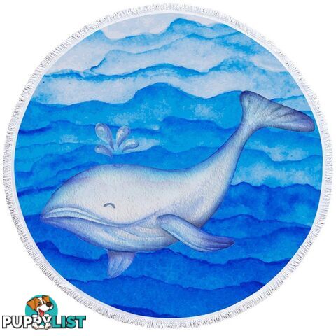 Blue Cute Whale Beach Towel - Towel - 7427046316002