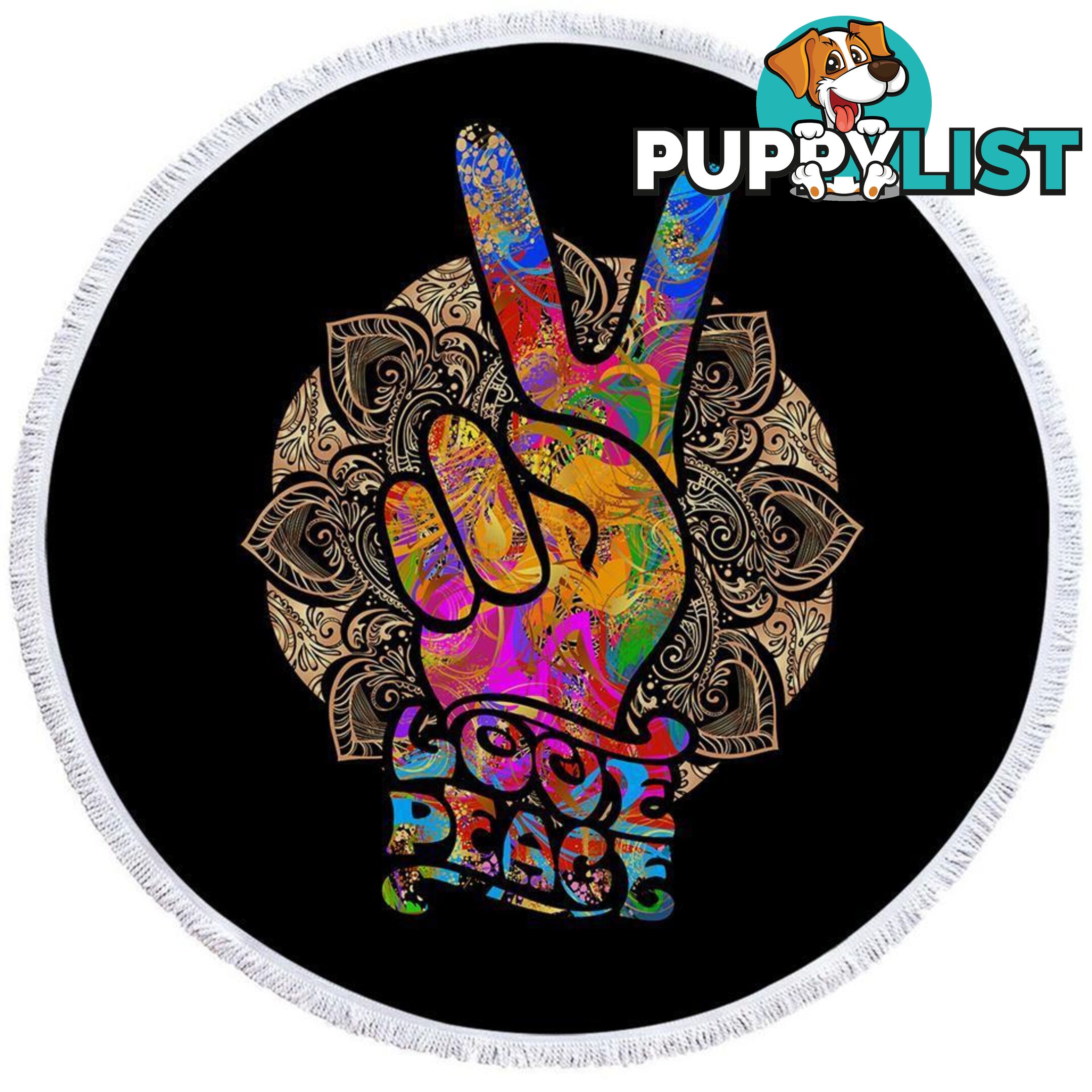 Love Peace Beach Towel - Towel - 7427046309493