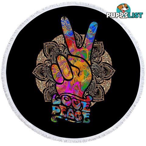 Love Peace Beach Towel - Towel - 7427046309493