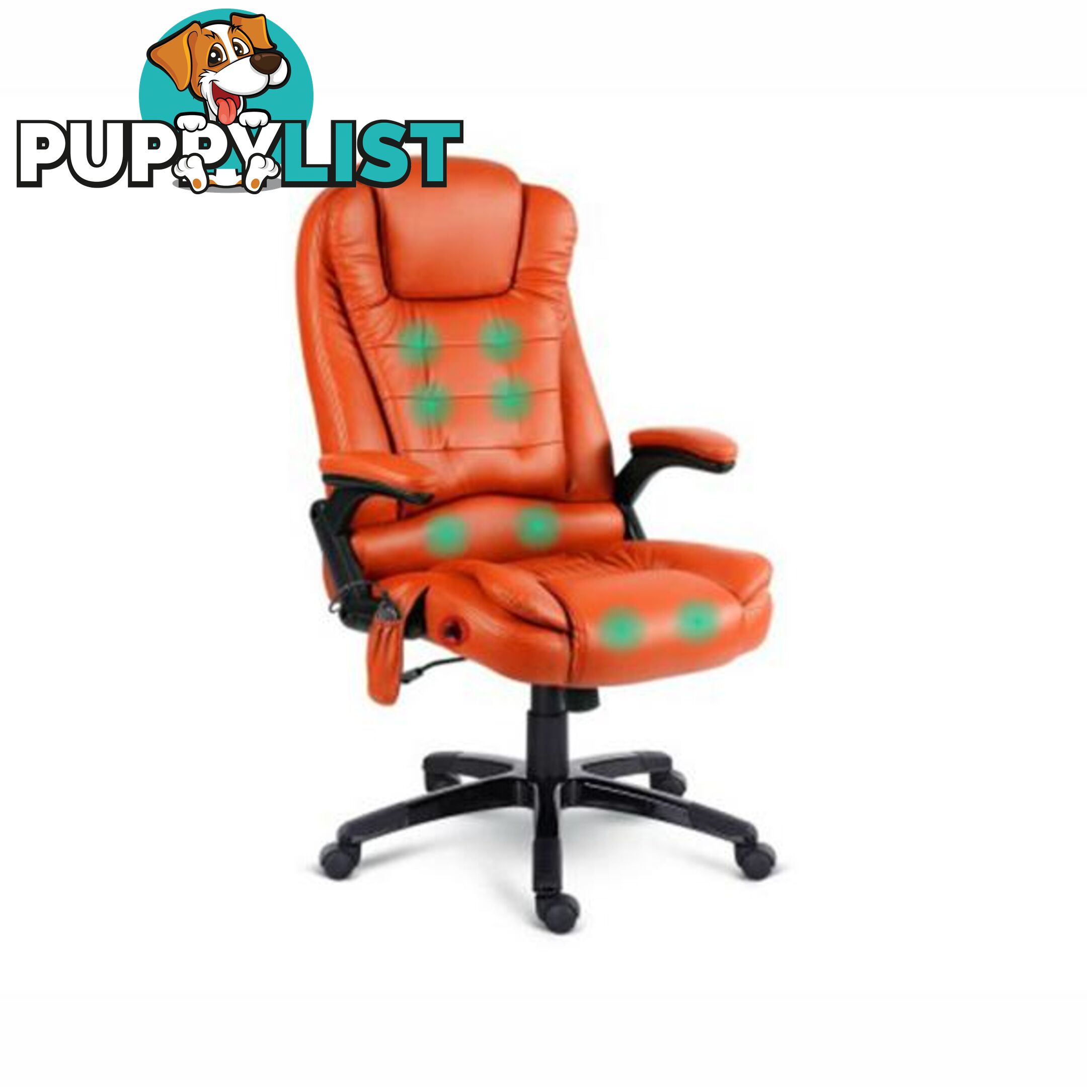 PU Leather 8-point Massage Office Chair Amber - Unbranded - 9350062110751