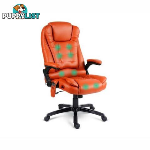 PU Leather 8-point Massage Office Chair Amber - Unbranded - 9350062110751