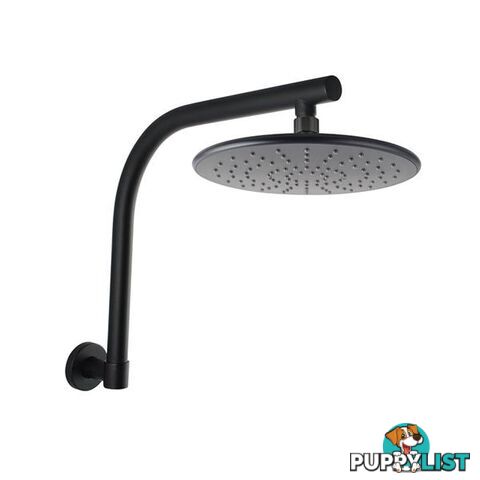 9 Inch Round Black Rainfall Shower Head Wall Swivel Shower Arm Set - Unbranded - 7427046162555