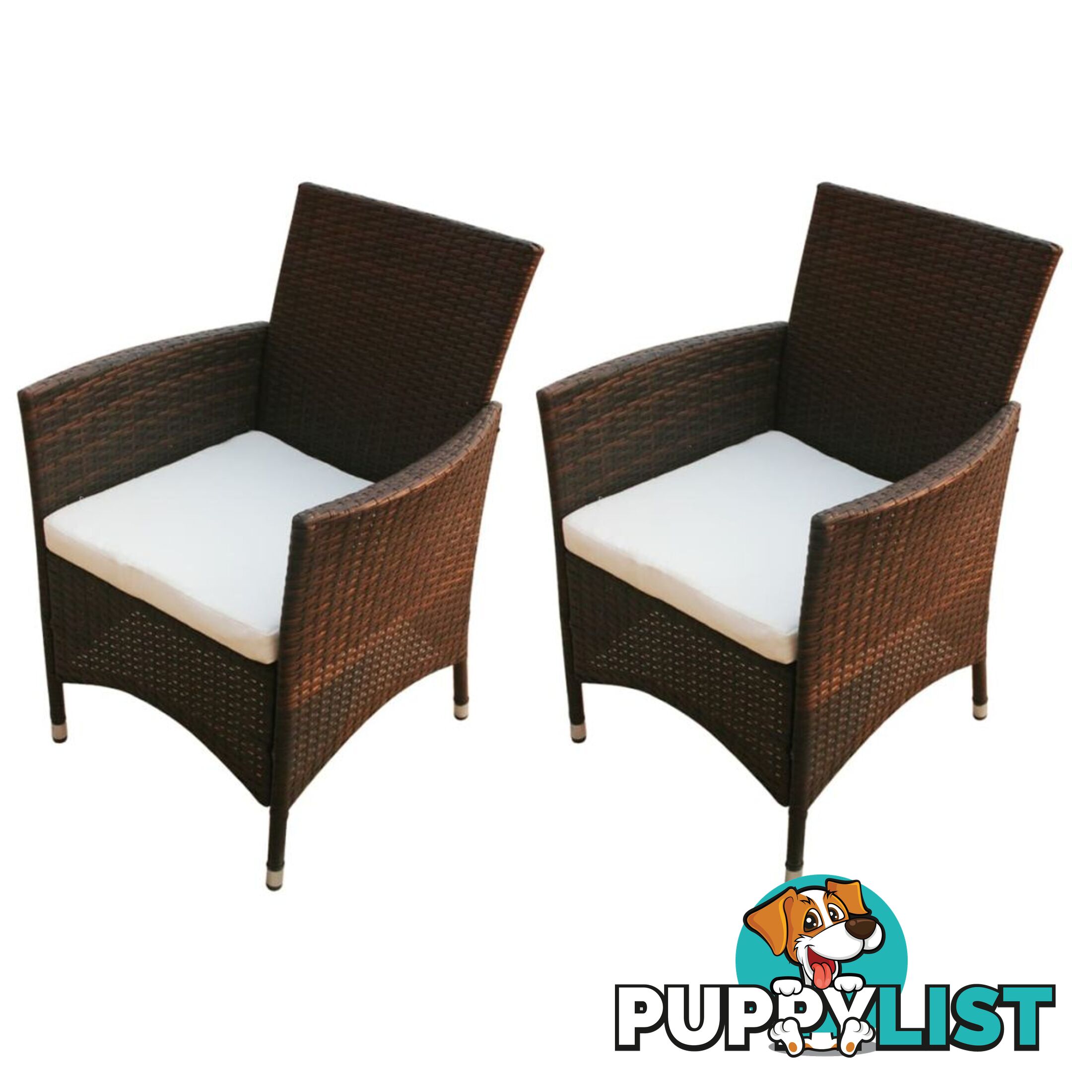 Garden Poly Rattan Chairs (2 Pcs) - Brown - Unbranded - 4326500419019