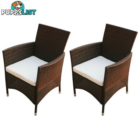 Garden Poly Rattan Chairs (2 Pcs) - Brown - Unbranded - 4326500419019