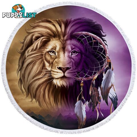 Dream Catcher Lion Beach Towel - Towel - 7427046312127