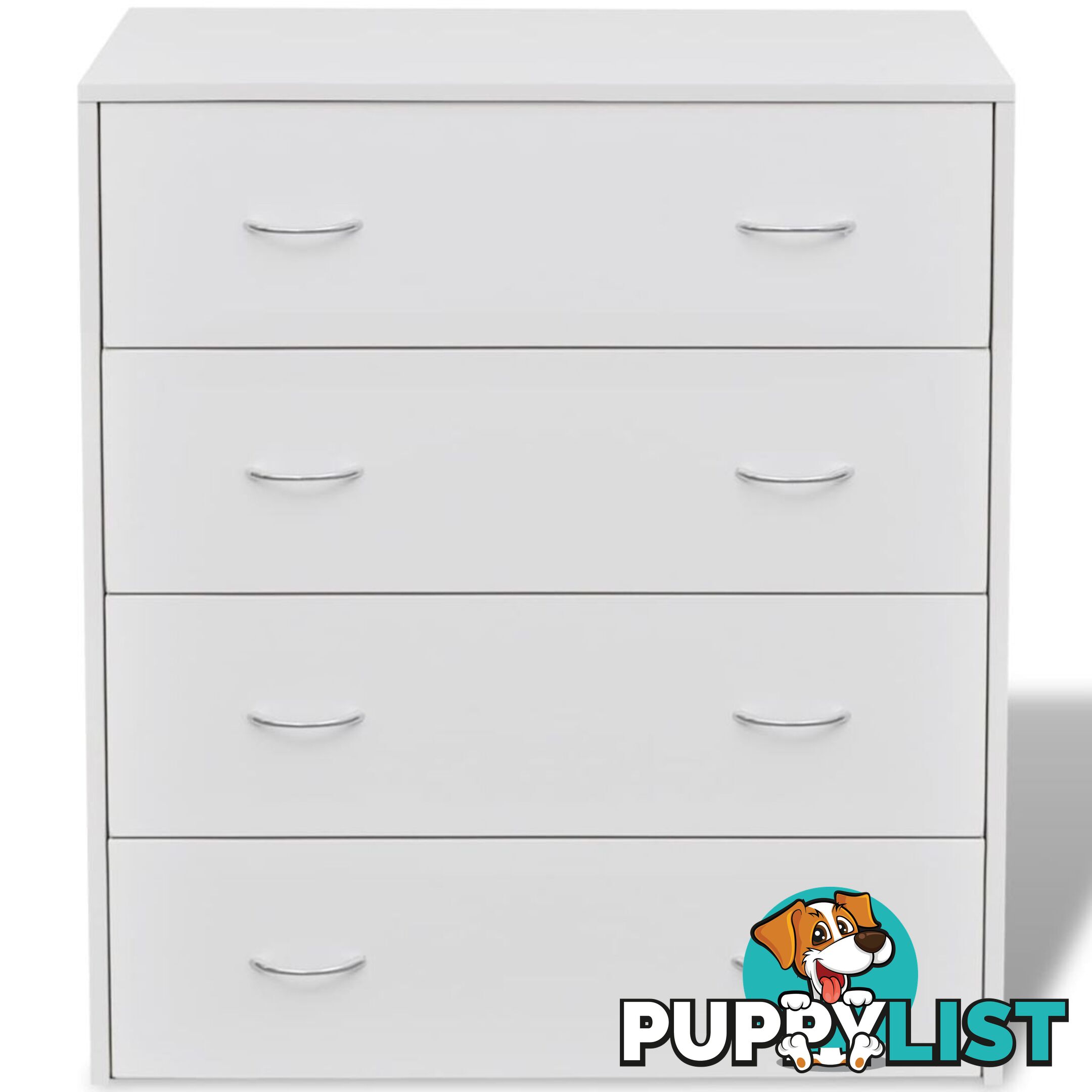 Sideboard With 4 Drawers 60 x 30.5 x 71 Cm - White - Unbranded - 4326500435040