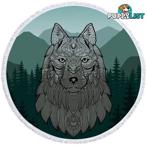 Indian Wolf Beach Towel - Towel - 7427046309165