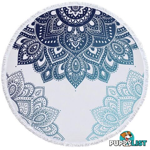 Teal Blue Mandala Beach Towel - Towel - 7427046308007