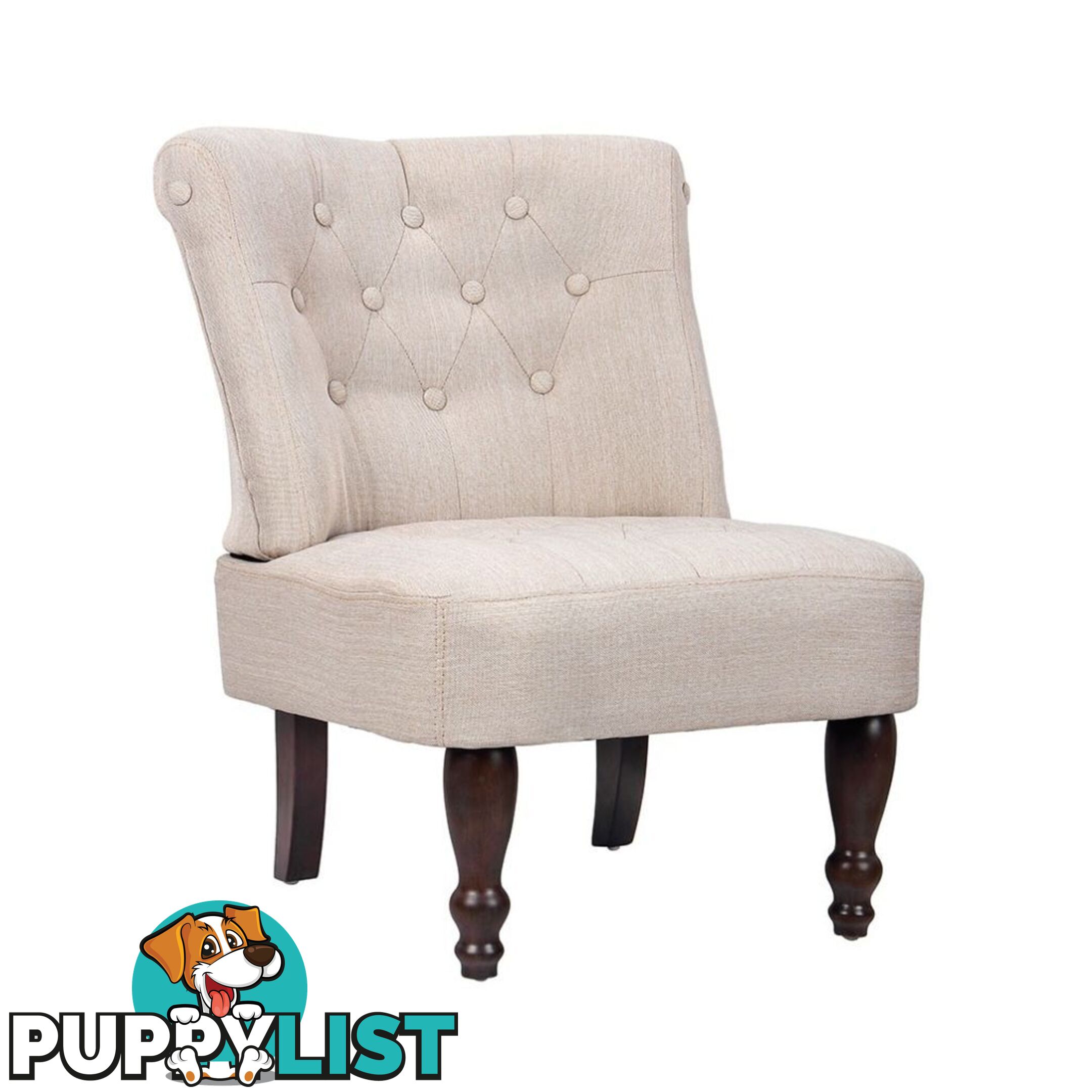 Fabric French Chair - Cream - Unbranded - 4326500429056