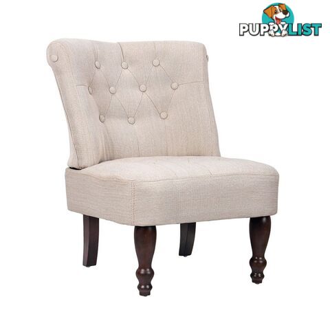 Fabric French Chair - Cream - Unbranded - 4326500429056