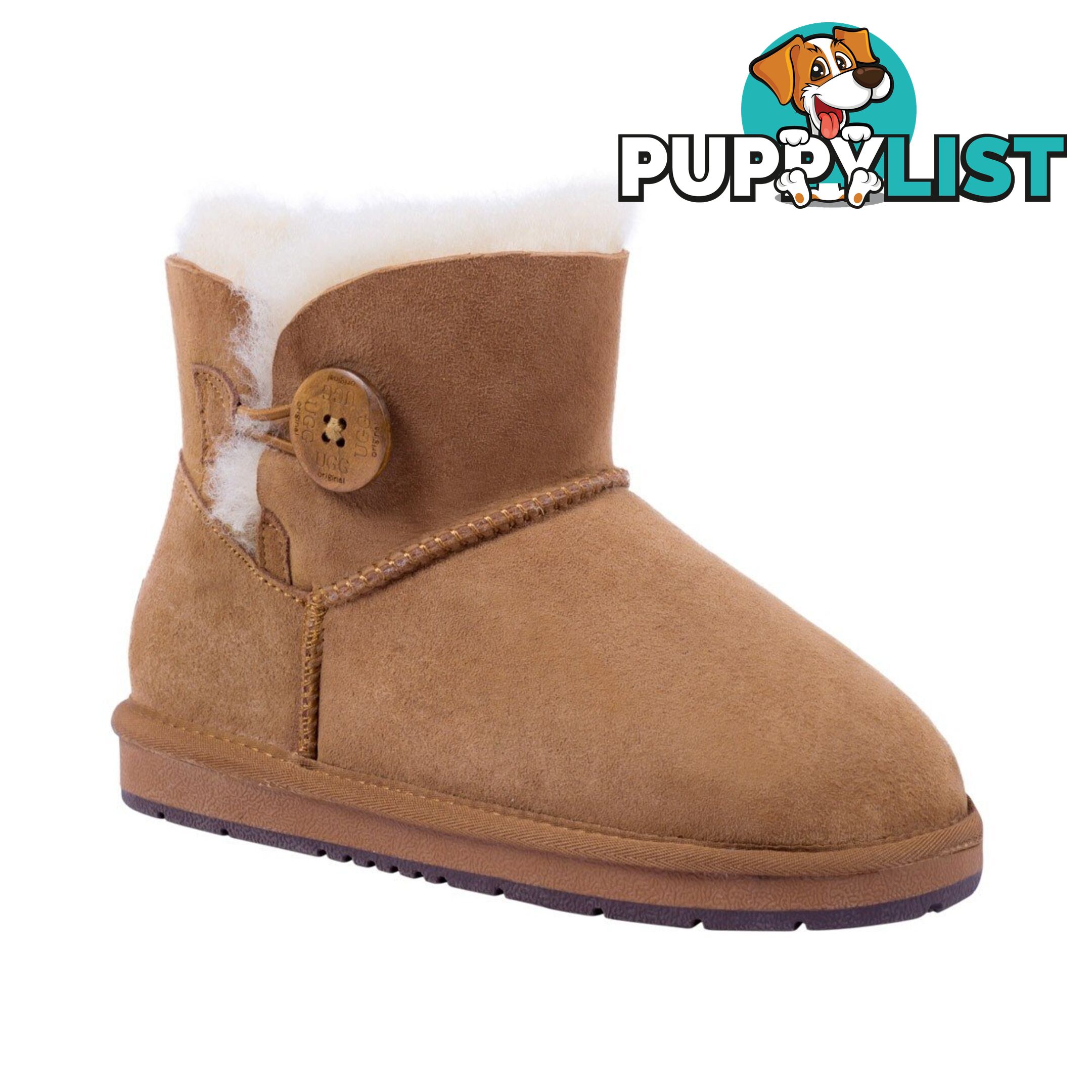 UGGS Mini Button Sheepskin Clove 5883 Unisex Chestnut - UGG - 822427509436