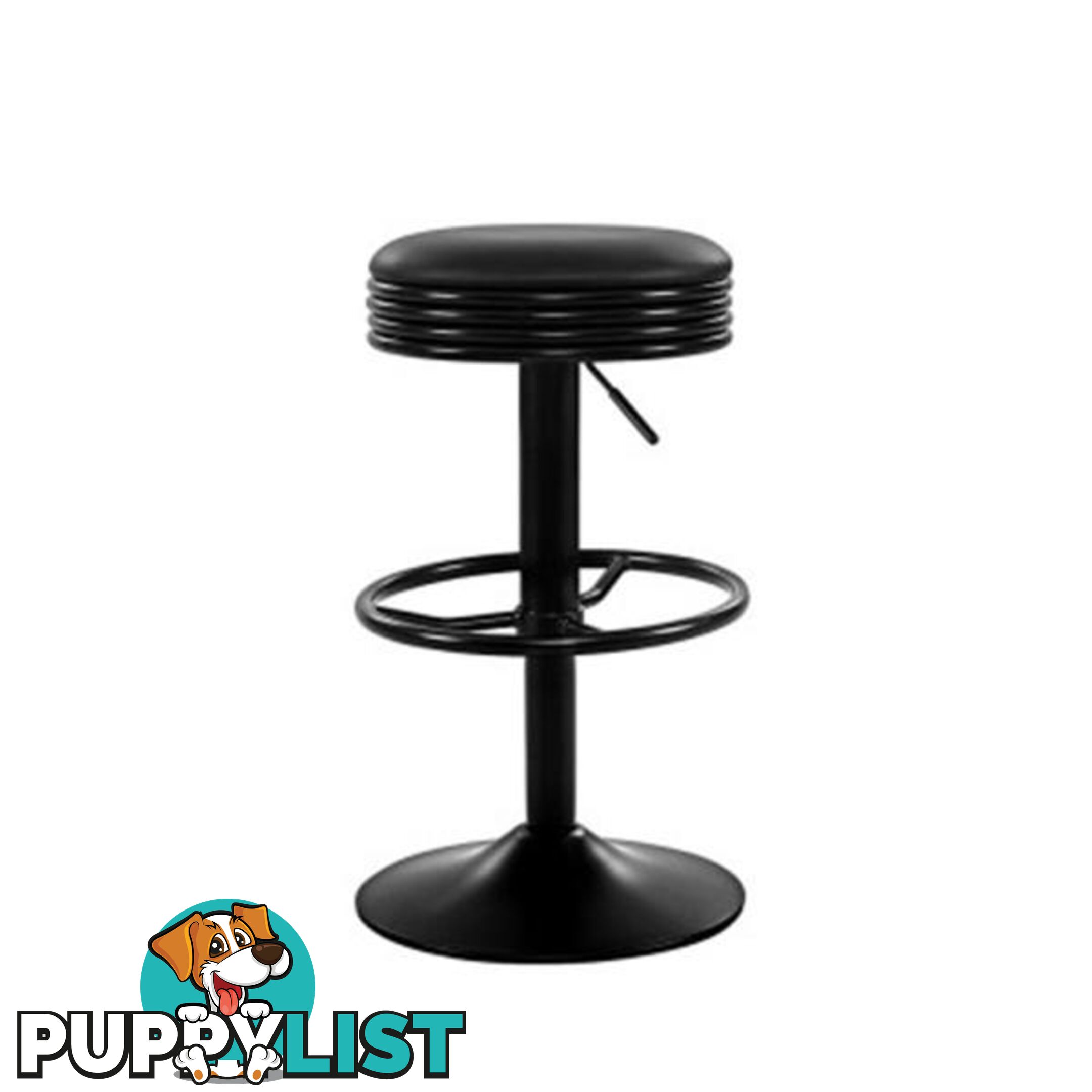 2X Kitchen Bar Stools Gas Lift Bar Stool Chairs Swivel Barstools Black - Artiss - 9355720029048