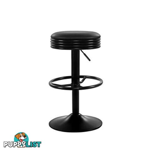 2X Kitchen Bar Stools Gas Lift Bar Stool Chairs Swivel Barstools Black - Artiss - 9355720029048