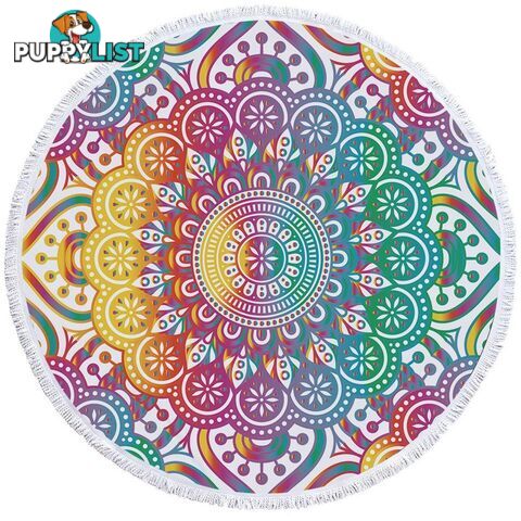 Blast of Colors Mandala Beach Towel - Towel - 7427046322799