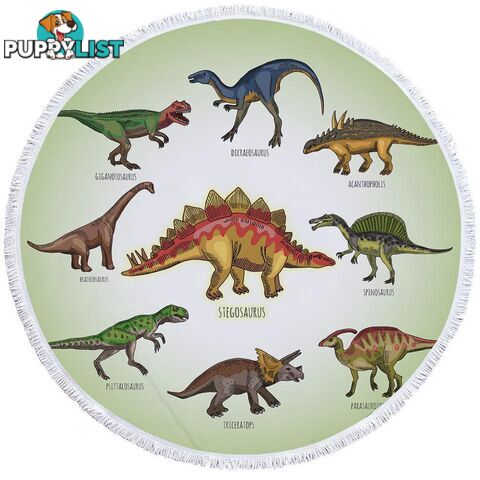 Multi Colored Dinosaurs Beach Towel - Towel - 7427046320450