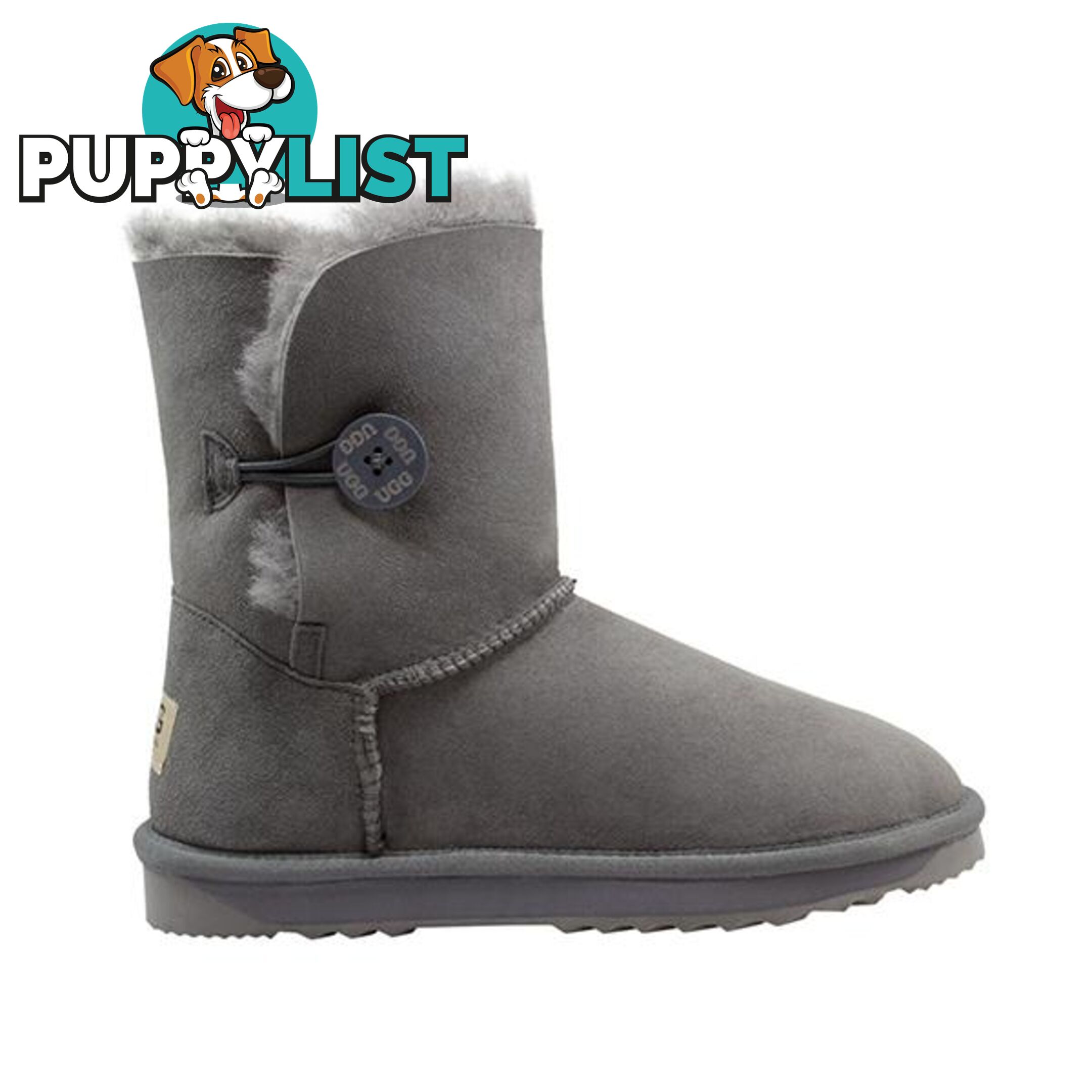 Comfort Me Australian Made Mid Bailey Button Ugg Boot Grey - Comfort Me - 822427521605