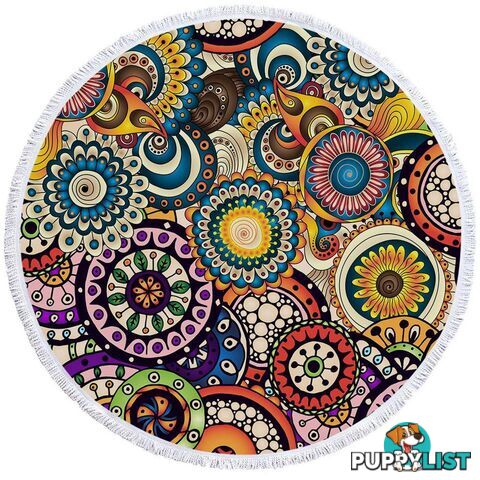 Multi Colored Little Mandalas Beach Towel - Towel - 7427046310741