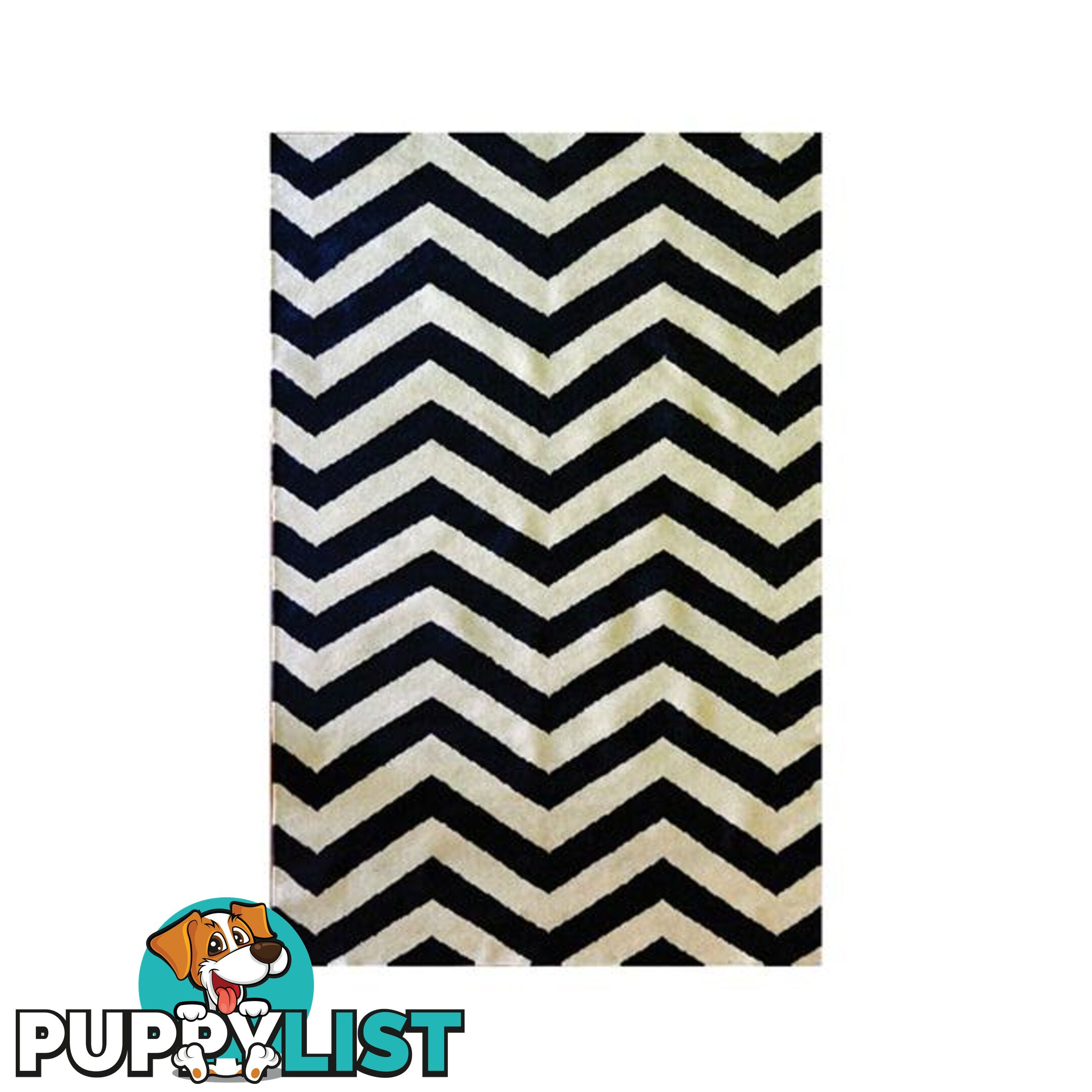 Chevron Flat Weave Black And White Rug - Unbranded - 7427046154130