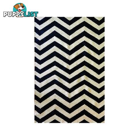 Chevron Flat Weave Black And White Rug - Unbranded - 7427046154130