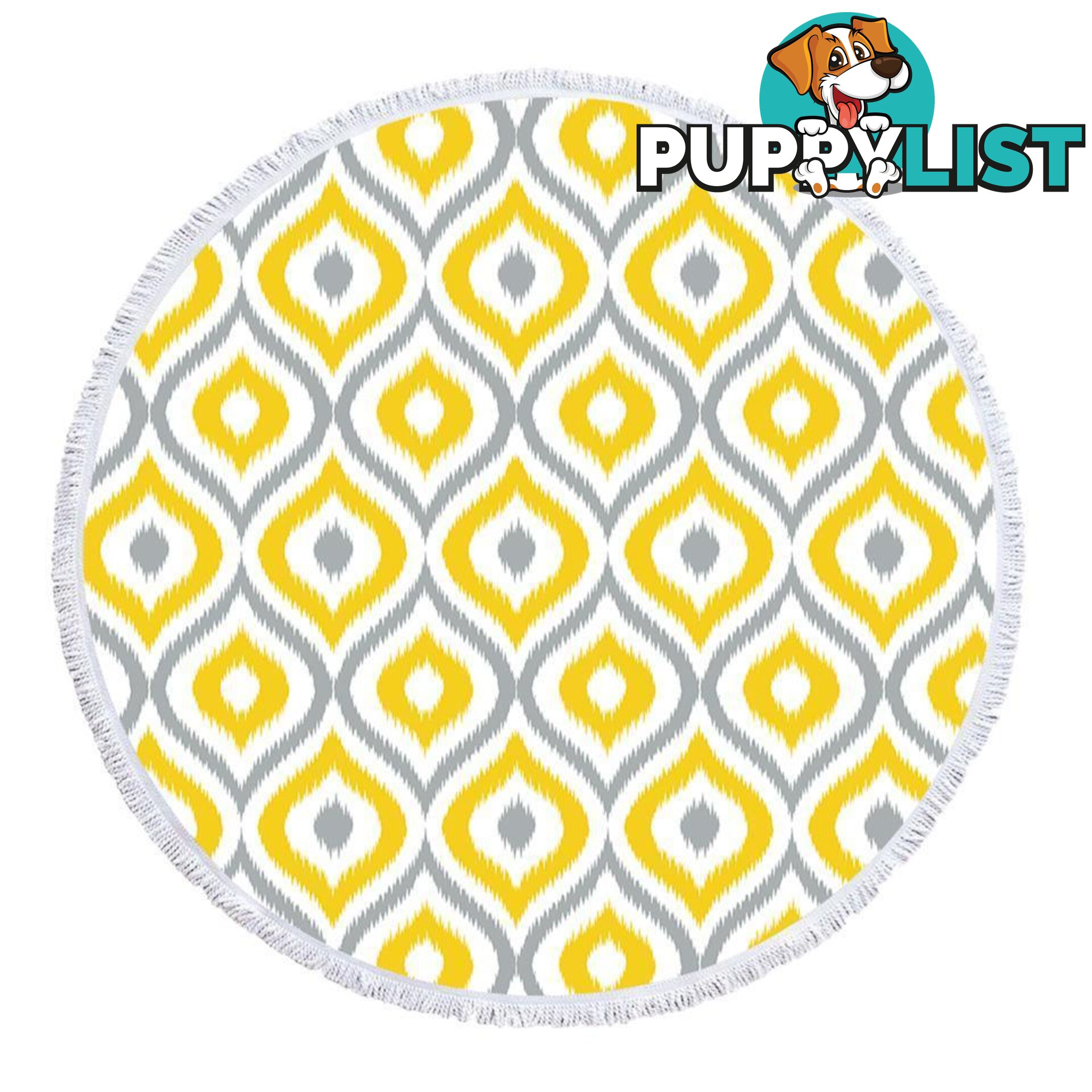 Yellow and Grey Moroccan Style Beach Towel - Towel - 7427046334747