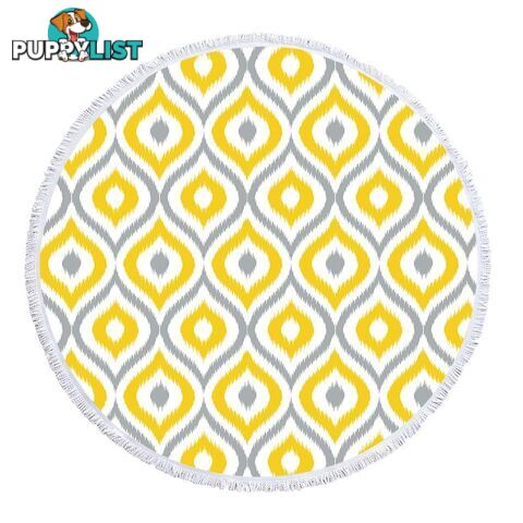 Yellow and Grey Moroccan Style Beach Towel - Towel - 7427046334747