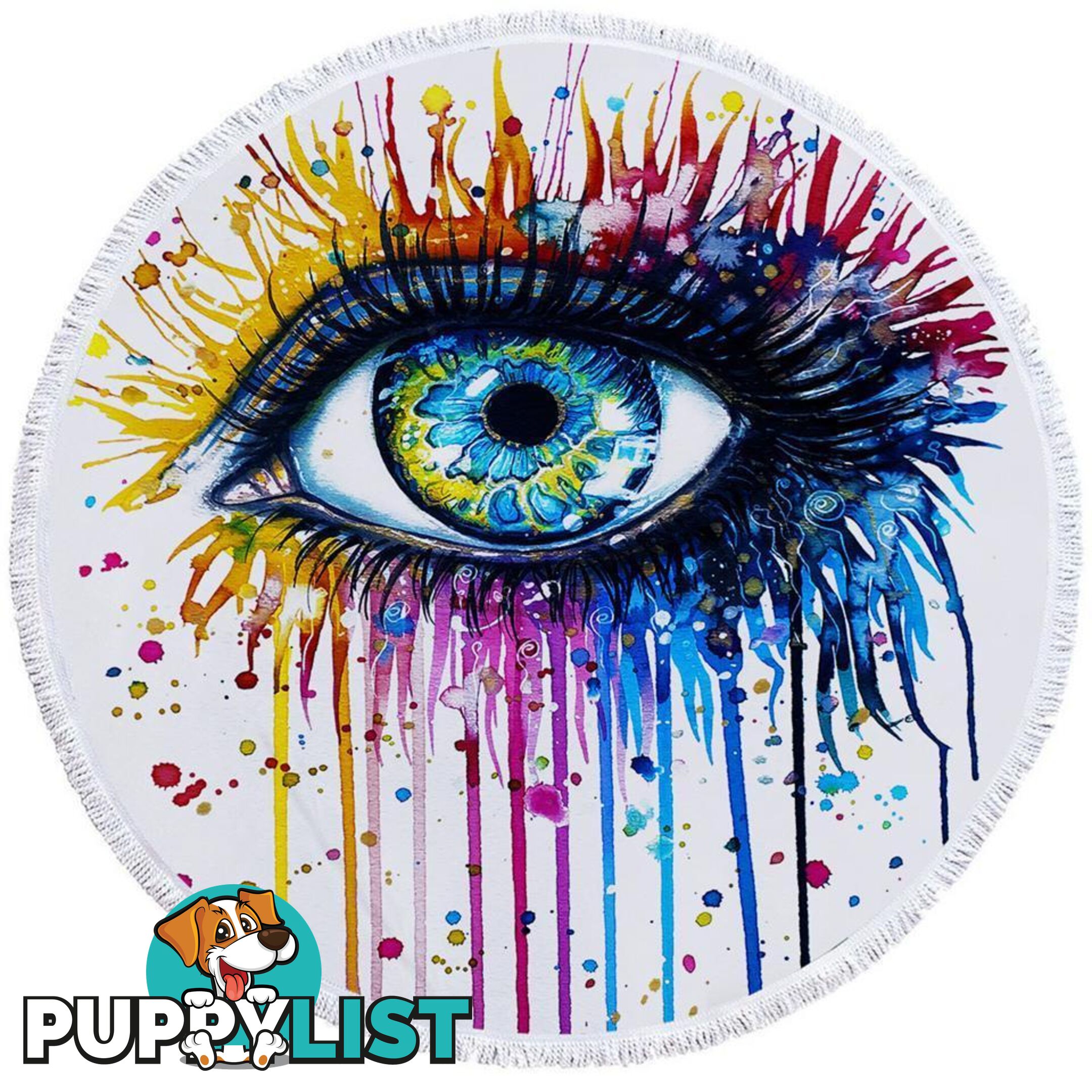 Colorful Art Painting Eye Beach Towel - Towel - 7427046320917