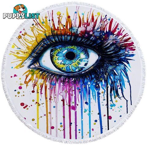 Colorful Art Painting Eye Beach Towel - Towel - 7427046320917