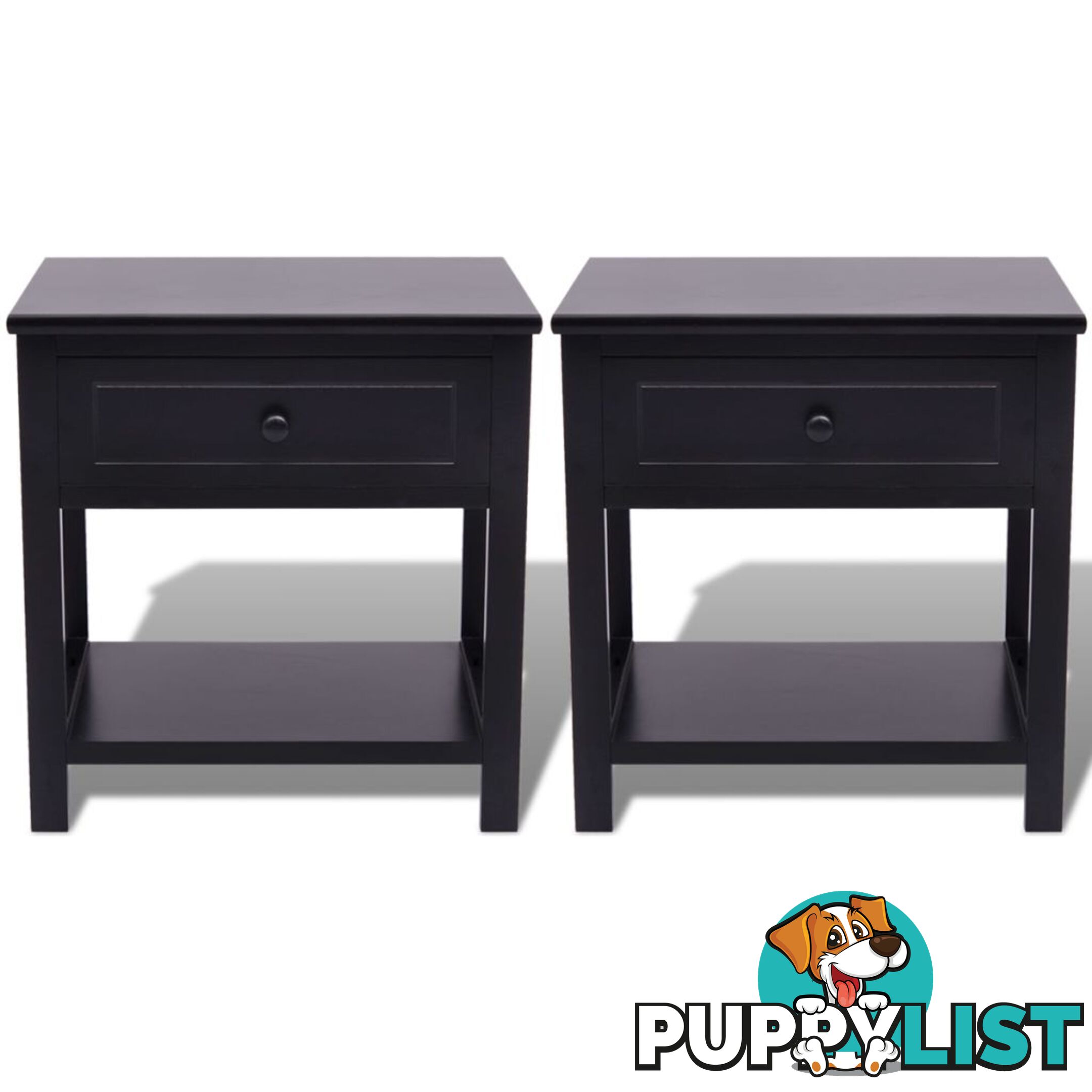 Bedside Cabinets Wood (2 Pcs) - Black - Unbranded - 4326500435484