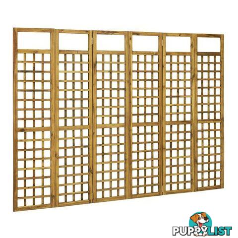 6 Panel Room Divider Trellis Solid Acacia Wood 240X170 Cm - Unbranded - 8719883743882