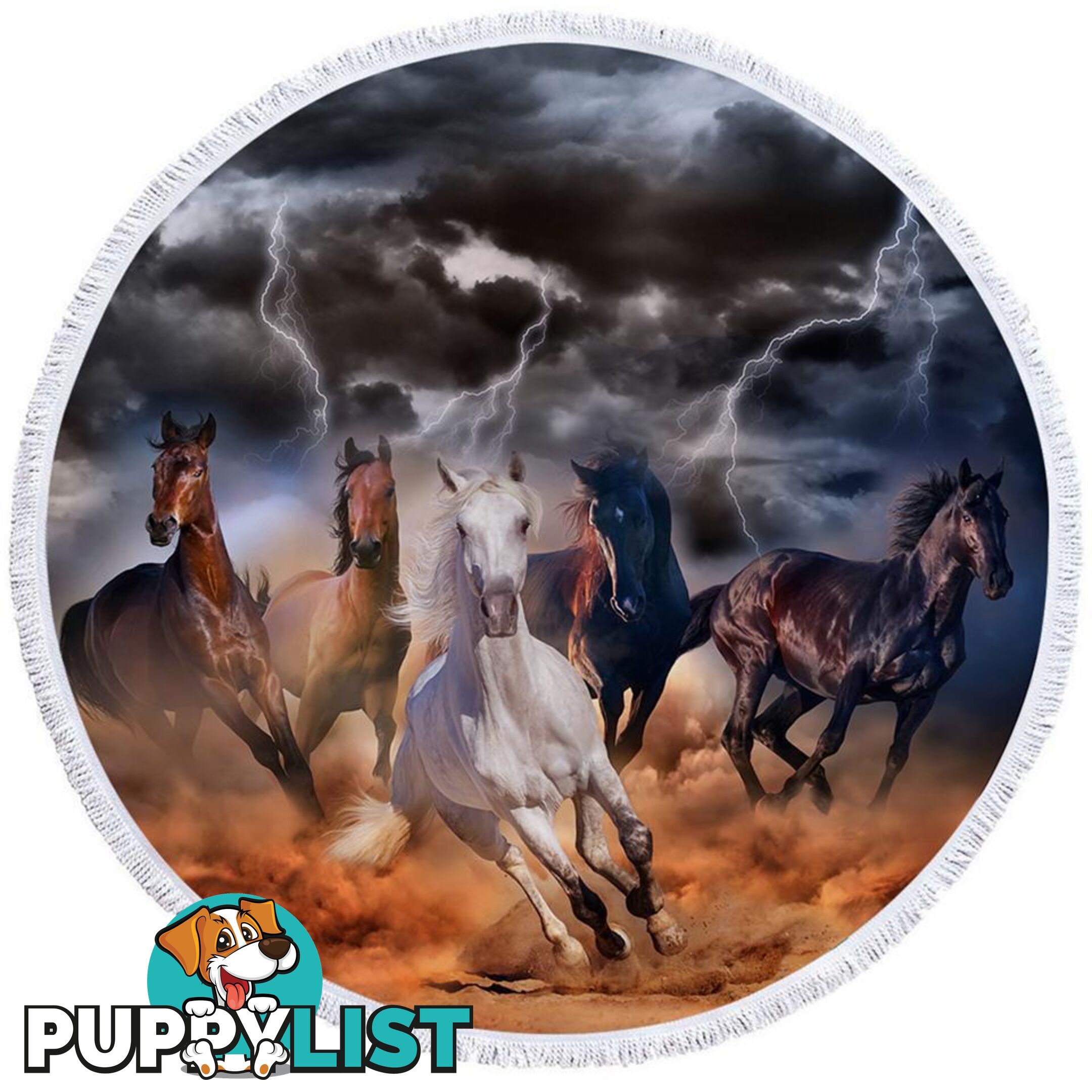 Storm Horses Beach Towel - Towel - 7427046312974