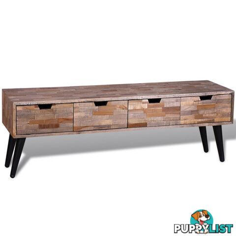 Reclaimed Teak Console TV Cabinet With 4 Drawers - Unbranded - 4326500433435