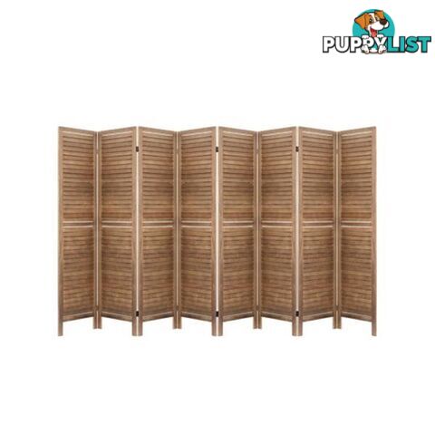 Room Divider Screen 8 Panel Privacy Wood Dividers Bed Timber Brown - Artiss - 9355720003871