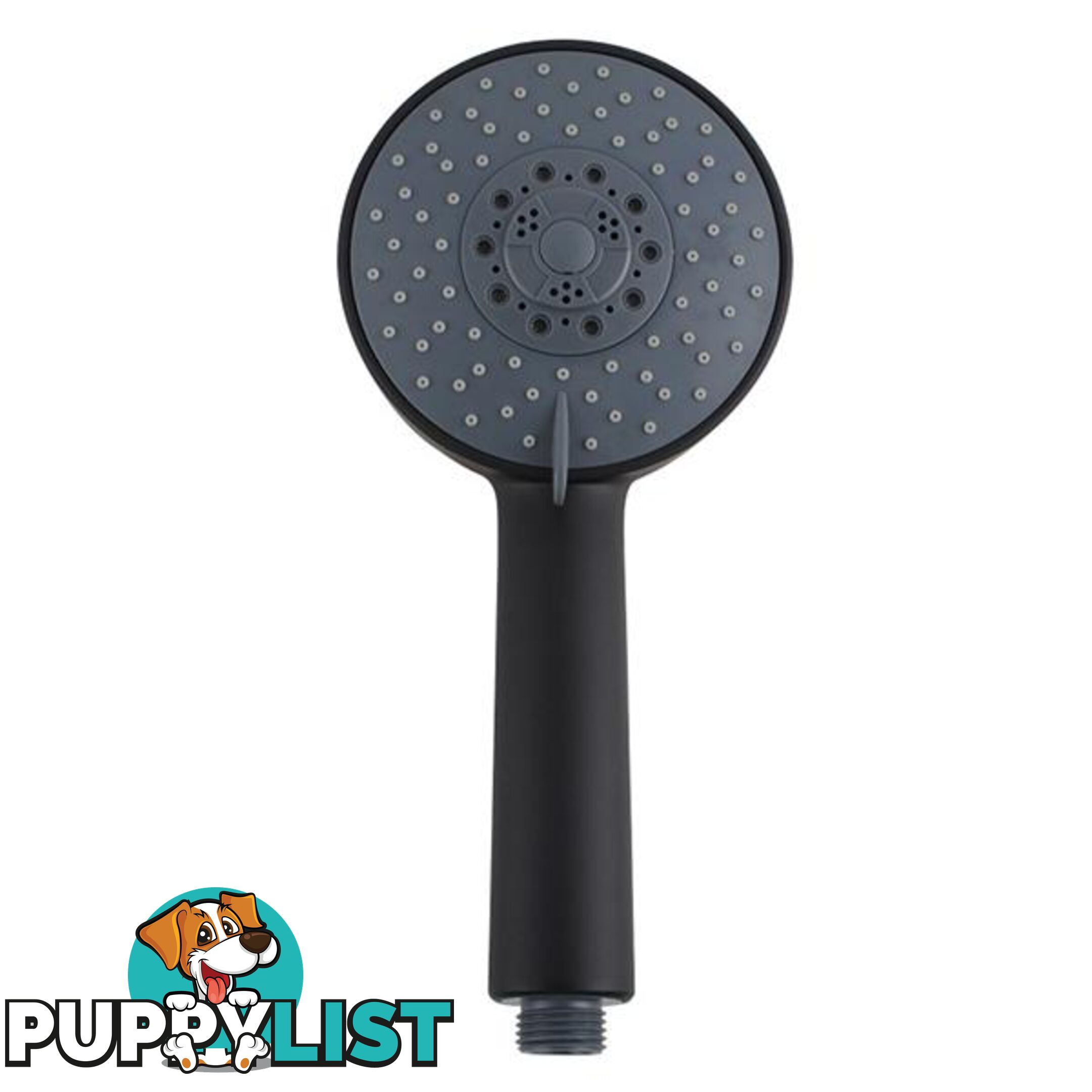 Black 5 Function Round Hand Held Shower Head - Shower Head - 7427046204934