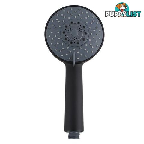 Black 5 Function Round Hand Held Shower Head - Shower Head - 7427046204934