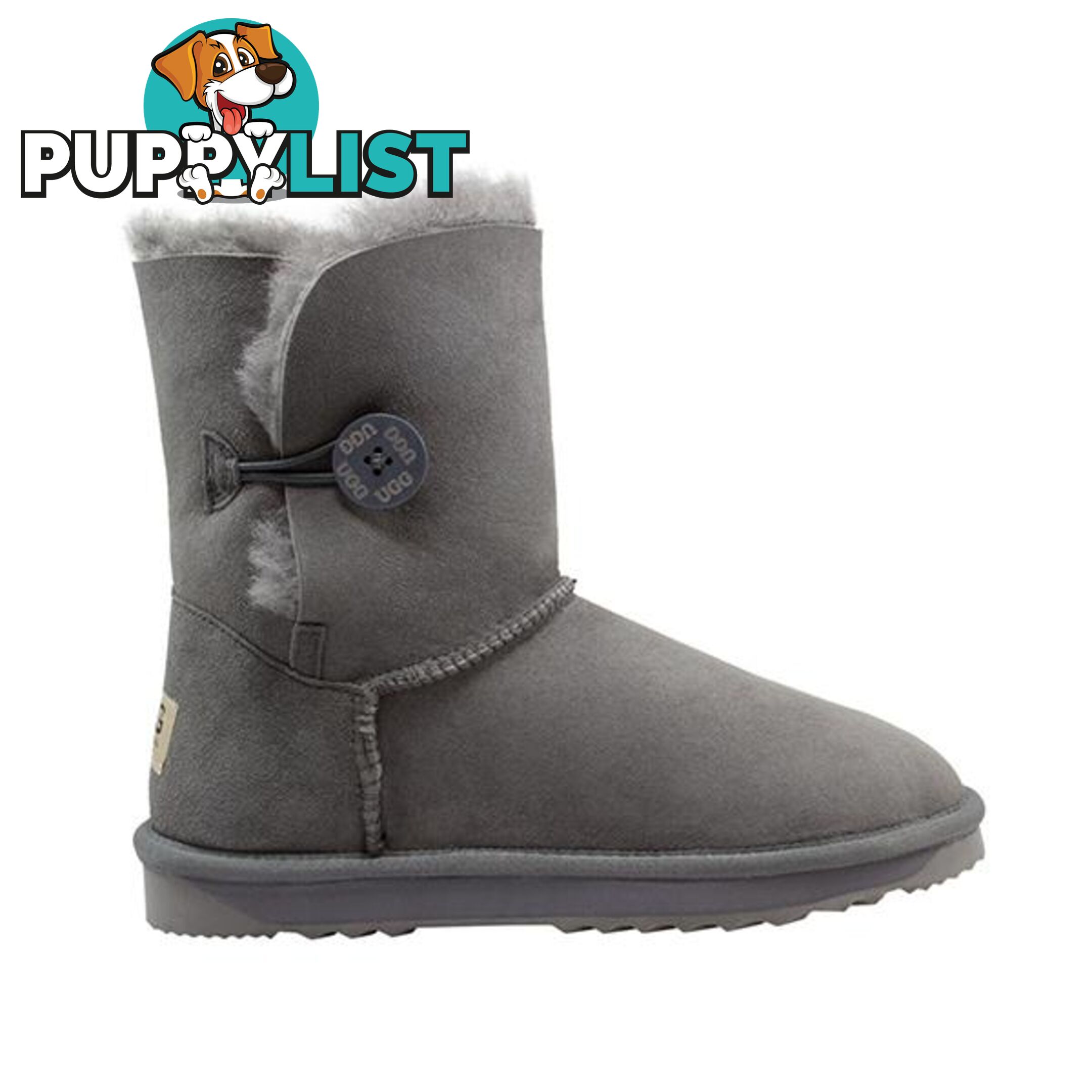 Comfort Me Australian Made Mid Bailey Button Ugg Boot Grey - Comfort Me - 822427521612