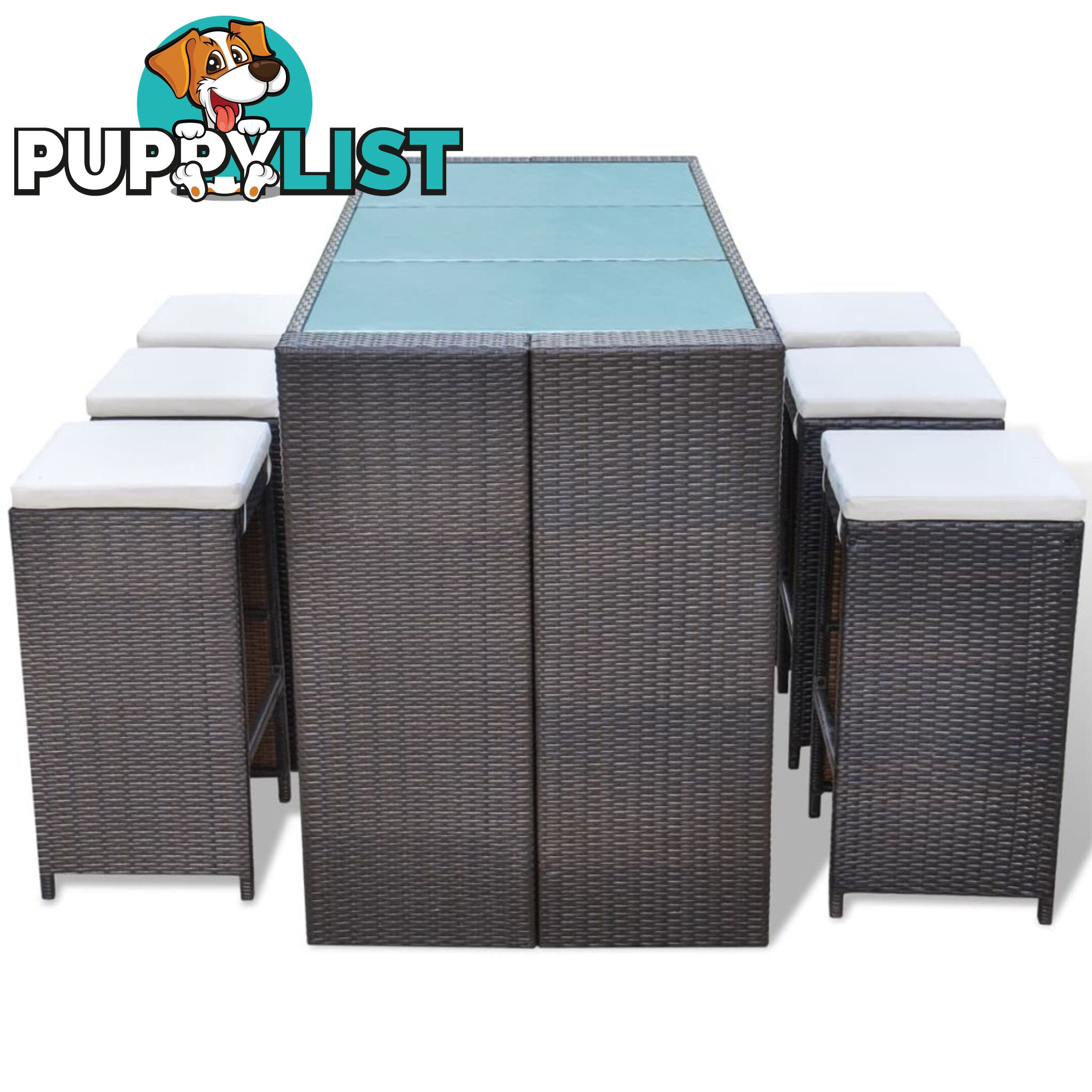 Poly Rattan Garden Bar Set (13 Pcs) - Brown - Unbranded - 4326500416605