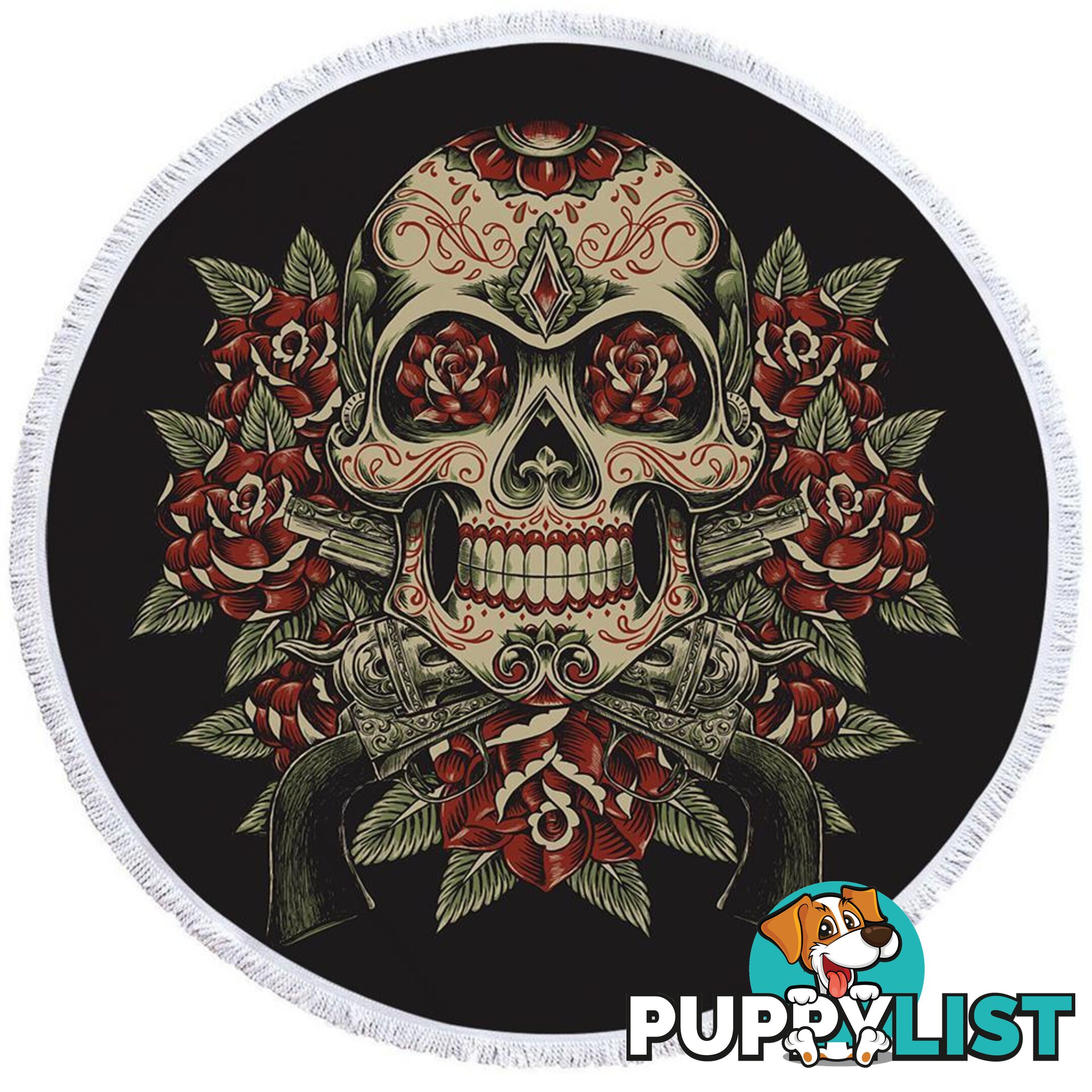 Skull Guns and Roses Beach Towel - Towel - 7427046320757