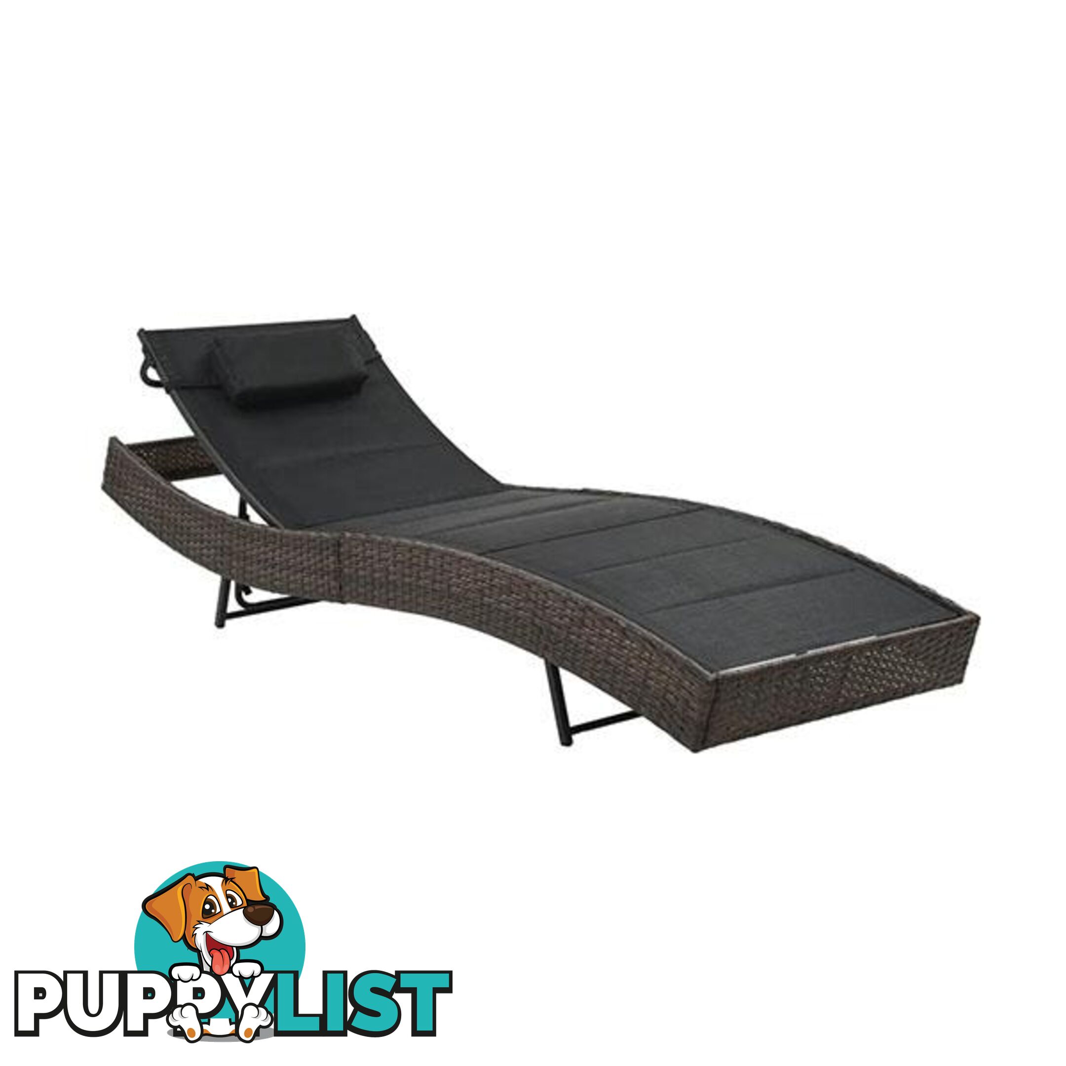 Sun Lounger Poly Rattan And Textilene Brown - Unbranded - 8718475716662