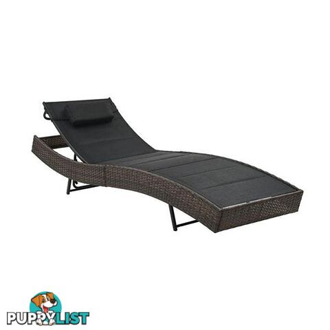 Sun Lounger Poly Rattan And Textilene Brown - Unbranded - 8718475716662