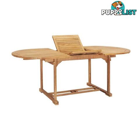 Extending Garden Table 150 To 200 X 100 X 75 Cm Solid Teak Wood - Unbranded - 8718475708056